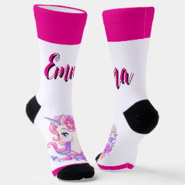 calcetines de tripulación unicornio & personaliza 