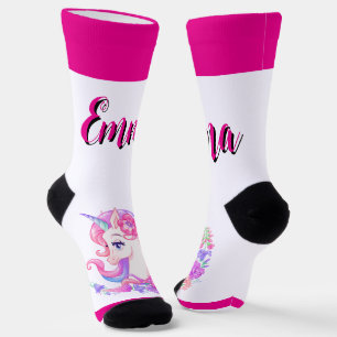 calcetines de tripulación unicornio & personaliza