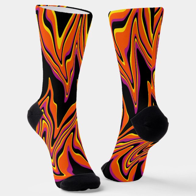 Calcetines Debilitado en negro, rosa, Naranja y amarillo (Angular)