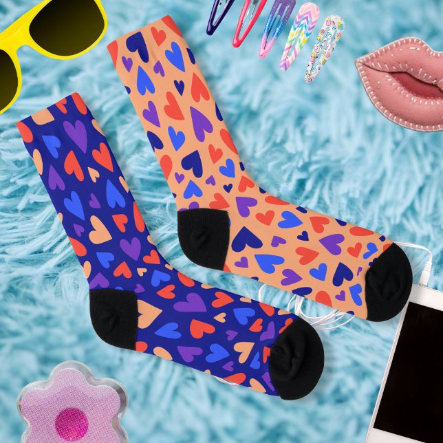 Calcetines Decora Harajuku Kawaii Heart Mismatch J-Fashion (Subido por el creador)