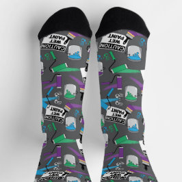 Calcetines Decorador de pintores con patrones