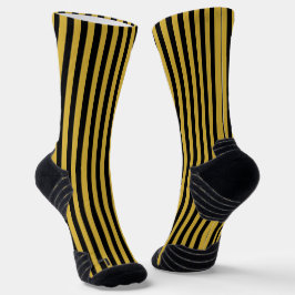 Calcetines Decorativo de rayas doradas y negras metálicas