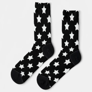Calcetines Decorativo del patrón de las estrellas blancas neg