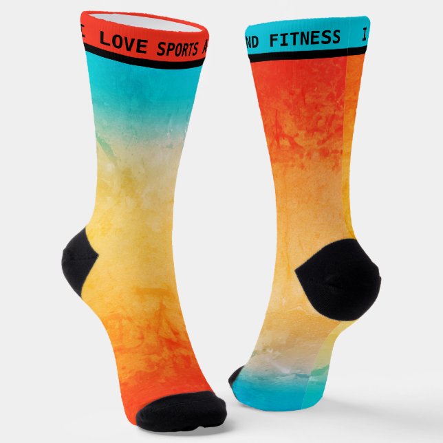 Calcetines Degradado ombre coral rubor beige azul suave difus (Angular)