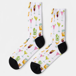 Calcetines del patrón de diversión de los cócteles