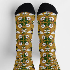 Calcetines del patrón de flor de abeja