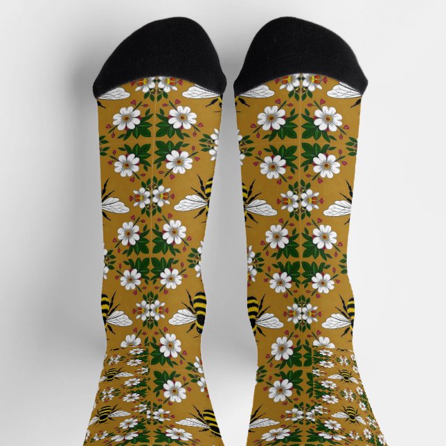 Calcetines del patrón de flor de abeja (Arriba)