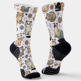 Calcetines del patrón de gatos Kawaii - Gato Paste