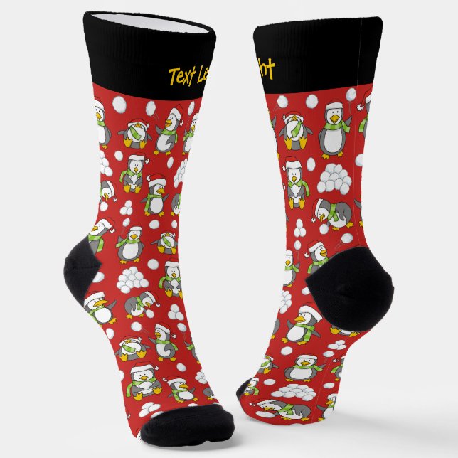 Calcetines del patrón de los pingüinos navidades (Angular)