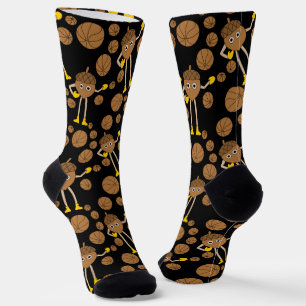 Calcetines del patrón de nueces de baloncesto