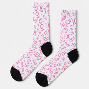 Calcetines del patrón de número aleatorio rosado d