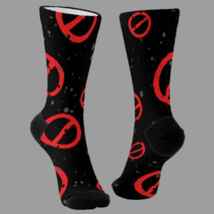 Calcetines Denied Symbol Crew – Rojo y Negro Inten