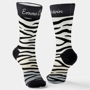 Calcetines Denominación personalizada de tiras de cebra de an