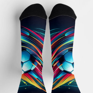 Calcetines Deportes de velocidad de fútbol ciberpunk futurist