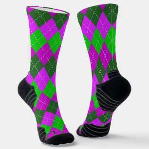 Calcetines Deportivo morado, verde y negro, estilo de argelia