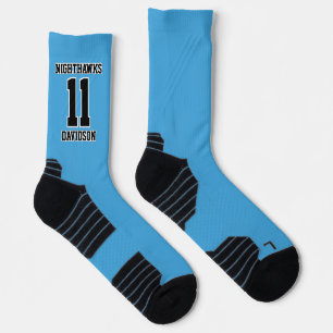 Calcetines Deportivo Número Nombre Fútbol Azul Luz