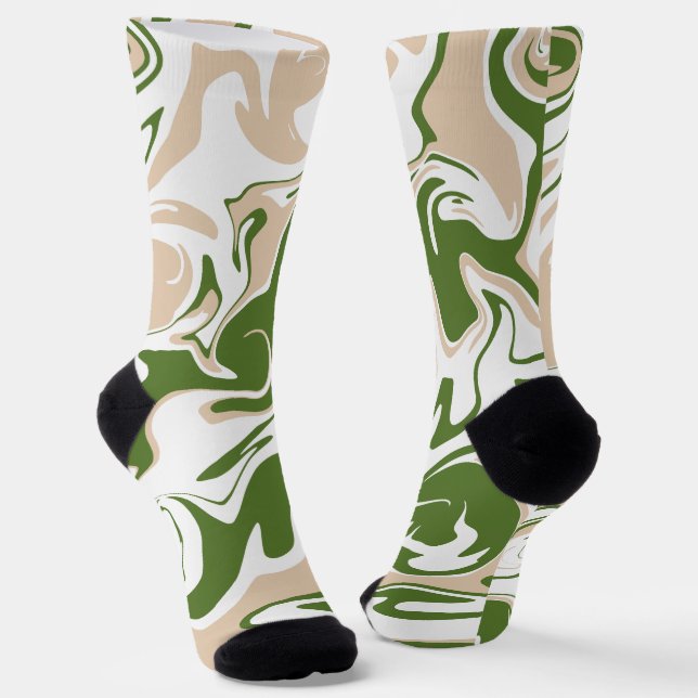 Calcetines Derrame - Blanco, arena y verde pálido (Angular)