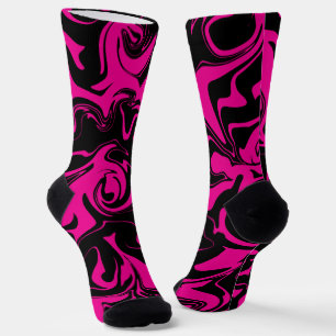 Calcetines Derrame - Magenta y negro