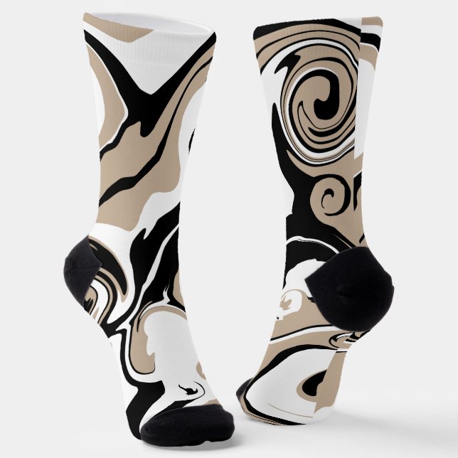 Calcetines Derrame - Taupe, negro y blanco (Angular)