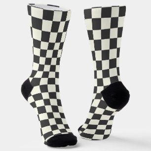 Calcetines Desactivar tablero de verificación negro y blanco