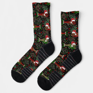Calcetines Deseándote una Feliz Navidad Trucha Roja Verde
