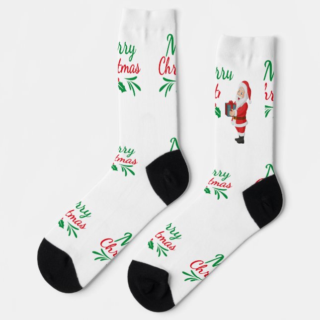 Calcetines Deseos de Navidad impresos en Crew Premium  (Izquierda)