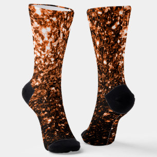 Calcetines Destellos falsos de cobre marrón naranja bronce