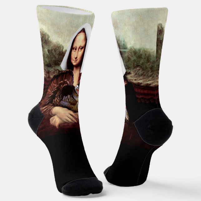 Calcetines Día de Acción de Gracias de Mona Lisa (Angular)