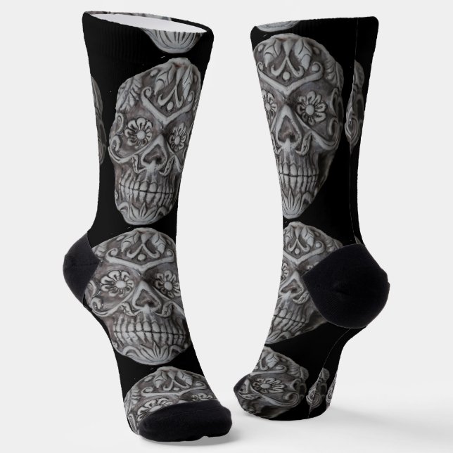 Calcetines Día de Muertos Sugar Skull Thunder_Cove (Angular)