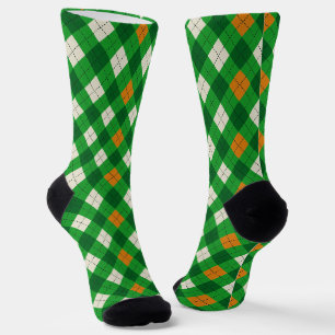 Calcetines Día de San Patricio argyle de colores irlandeses