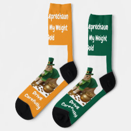 Calcetines Día de San Patricio Gato Humor Trébol