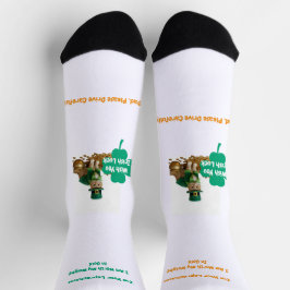 Calcetines Día de San Patricio Humor Gato Trébol