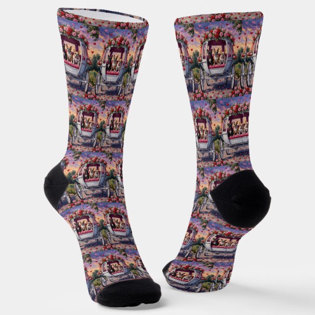 Calcetines Día de San Valentín de Bulldog Francés  (Angular)