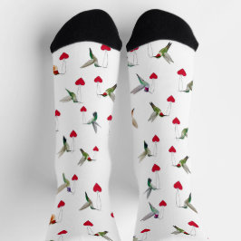 Calcetines Día de San Valentín de los colibríes
