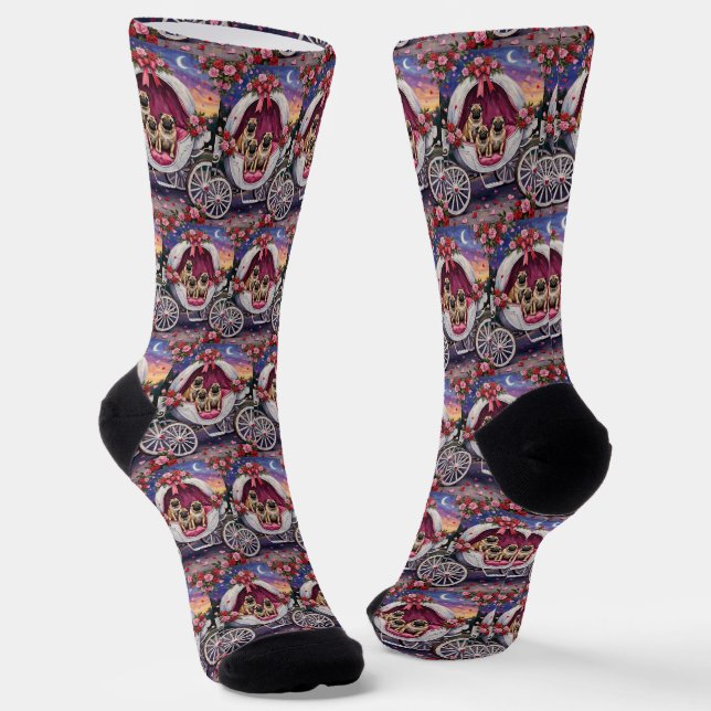 Calcetines Día de San Valentín del perro pug (Angular)