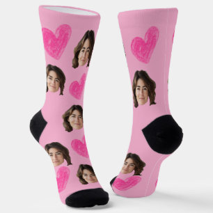Calcetines Día de San Valentín Foto Personalizada Cara