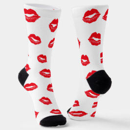 Calcetines Día de San Valentín Sexy Lips Lipstick Kiss Marcas