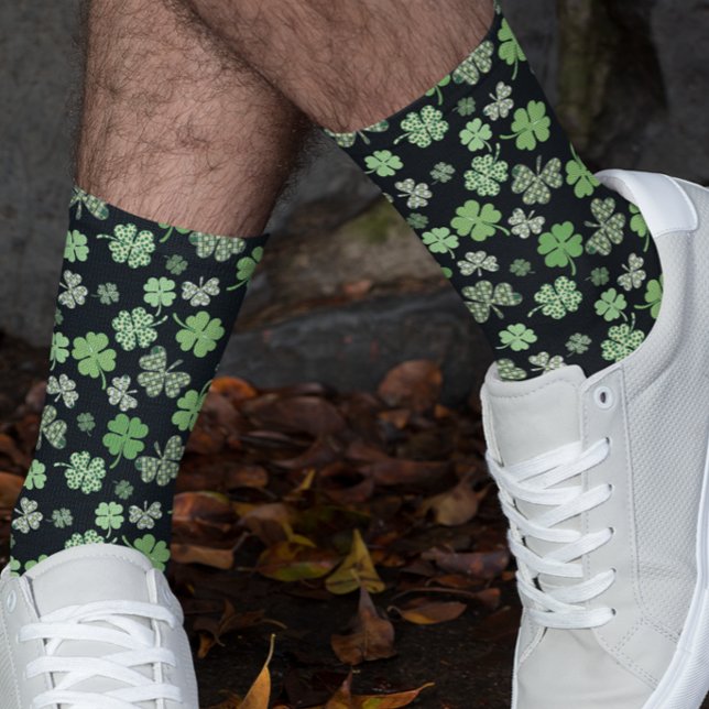 Calcetines Día de Shamrock Clover Green St. Patrick (Subido por el creador)