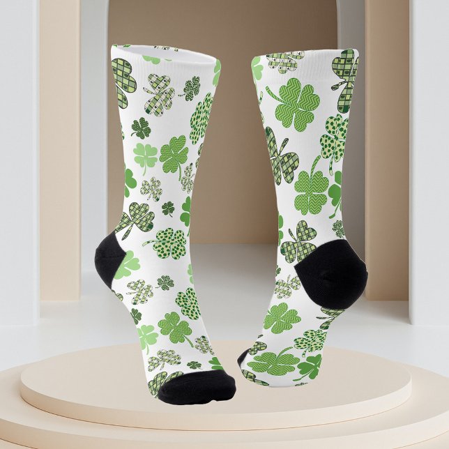 Calcetines Día de Shamrock Clover Green St. Patrick (Subido por el creador)
