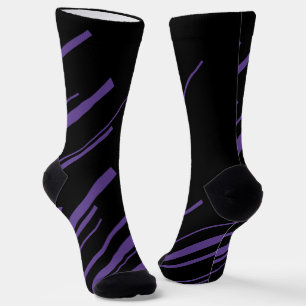 Calcetines Diagonales en morado y negro