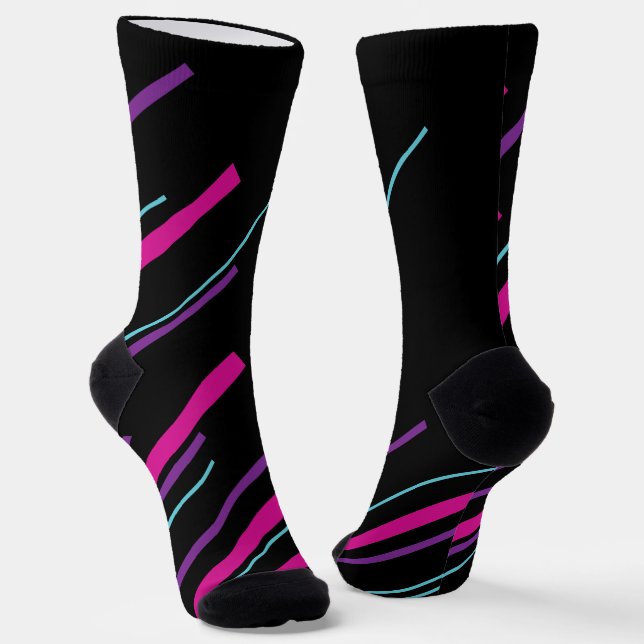 Calcetines Diagonarios - rosa, púrpura, azul y negro (Angular)