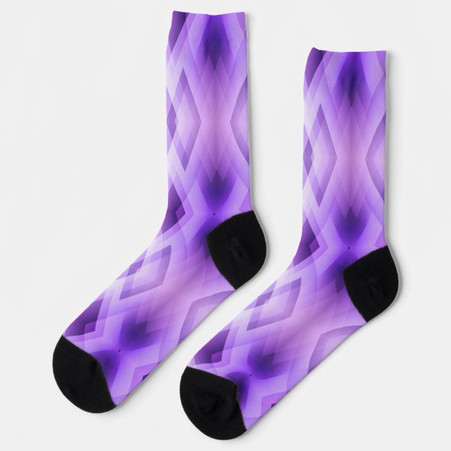 Calcetines Diamantes geométricos púrpura (Izquierda)
