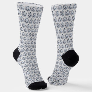 Calcetines Diamantes/Mosaico fractal en gris plateado