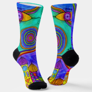 Calcetines Dibujado a mano por EDDArt - Ven juntos 2
