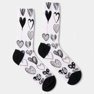Calcetines Dibujo Adorable de Crítica del Corazón Negro