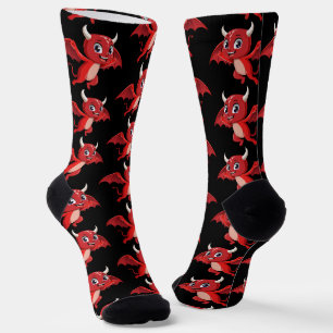 Calcetines Dibujo animado lindo diablo volador