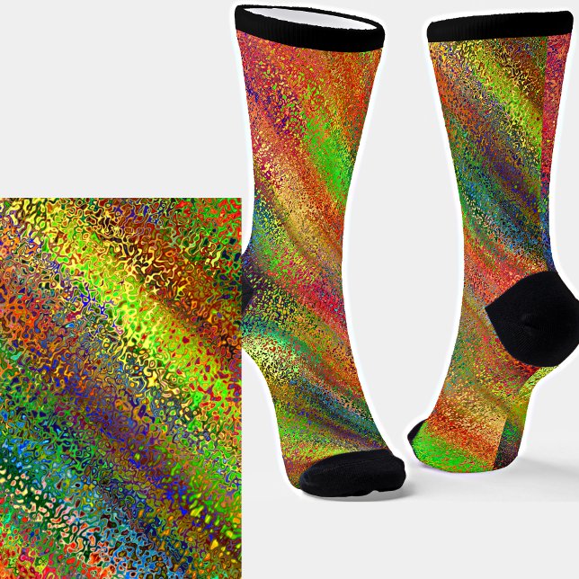 Calcetines Dibujo de franjas de textura de color abstracto (Subido por el creador)