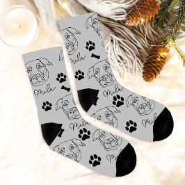 Calcetines Dibujo manual personalizado de perro de Labrador