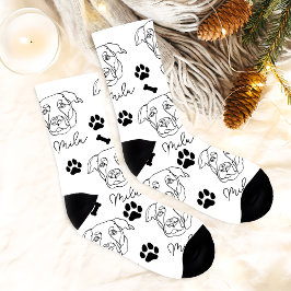 Calcetines Dibujo manual personalizado de perro de Labrador