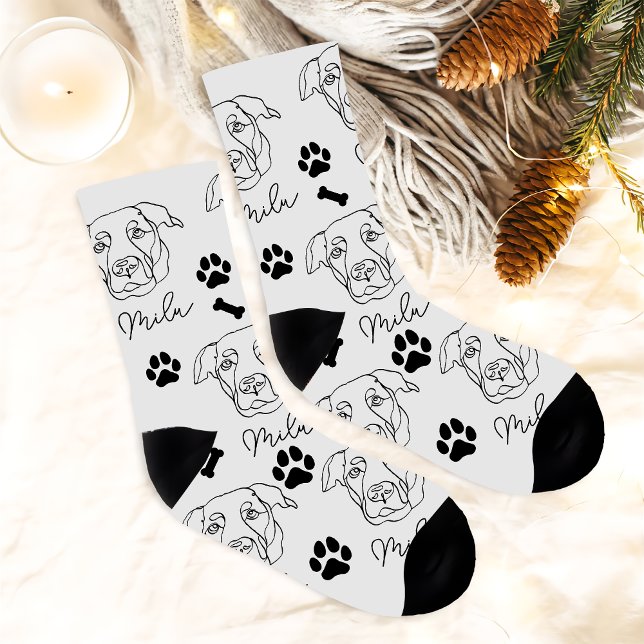 Calcetines Dibujo manual personalizado de perro de Labrador (Subido por el creador)